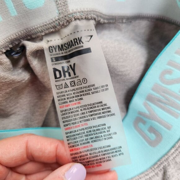 Gymshark Dry Moisture Management Grey Cropped Capri Leggings Seamless Tights S - Picture 5 of 6